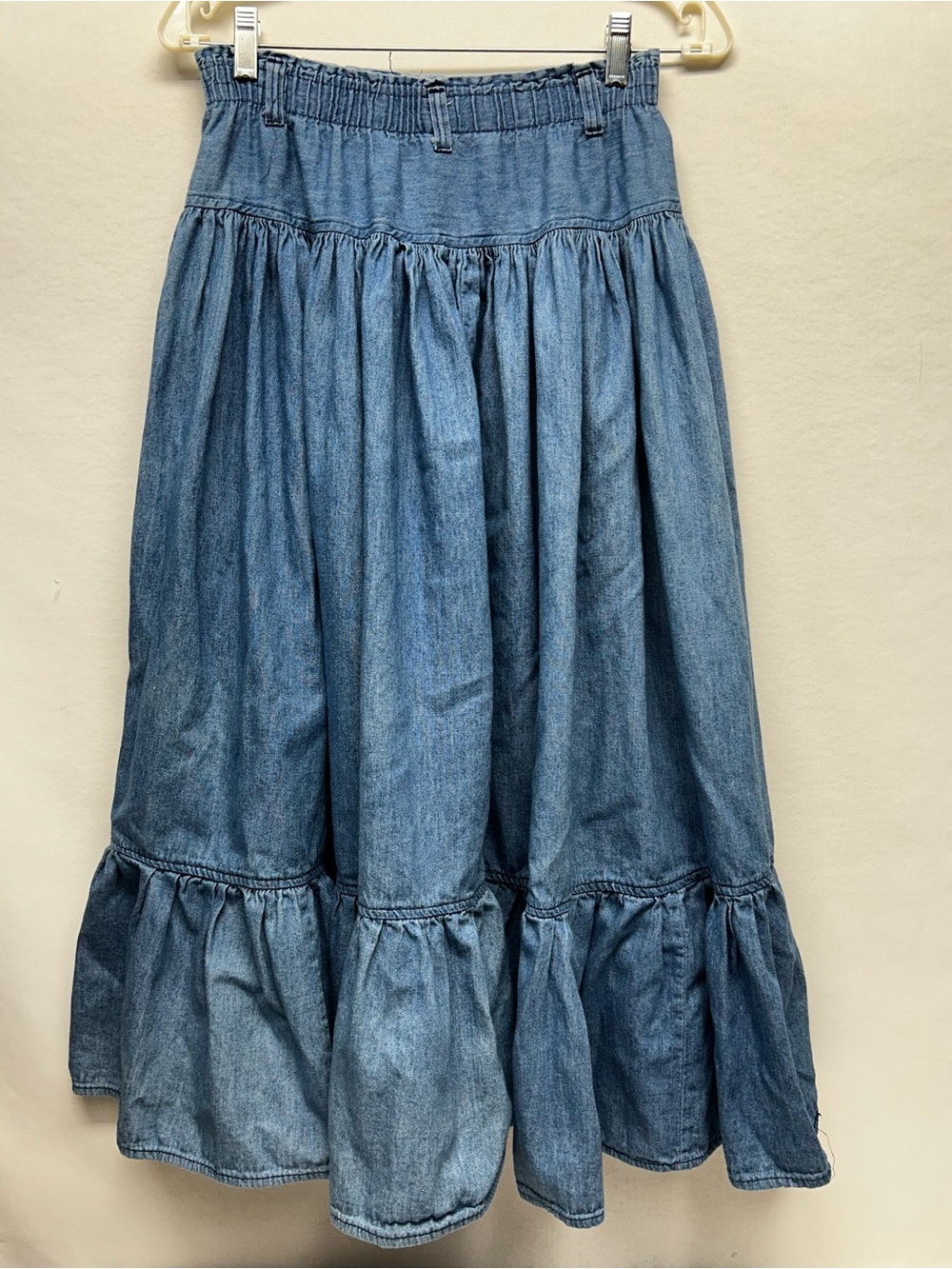 Candie's Light Blue Button-Front Denim Maxi Skirt - Picture 3 of 10